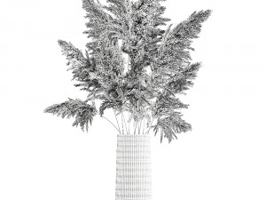 bouquet of dried reeds in a vase 121 3D मॉडल