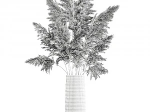 bouquet of dried reeds in a vase 121 3D Model