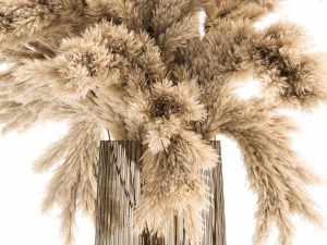 bouquet of dried reeds in a vase 122 3D Model