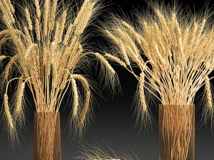 decorative bouquet of wheat ears in a vase for decor 123 Modello 3D