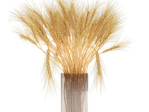 decorative bouquet of wheat ears in a vase for decor 123 Modello 3D