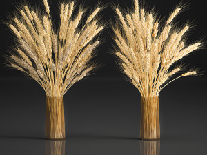 decorative bouquet of wheat ears in a vase for decor 124 3D Model