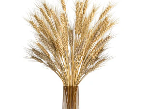 decorative bouquet of wheat ears in a vase for decor 124 3D Model