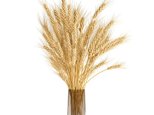 decorative bouquet of wheat ears in a vase for decor 124 3D Model