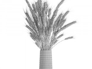 decorative bouquet of wheat ears in a vase for decor 125 3D Model