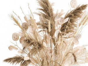 bouquet of dried flowers in a glass vase 126 3D Model