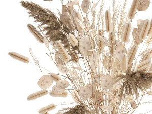 bouquet of dried flowers in a glass vase 127 3D Model