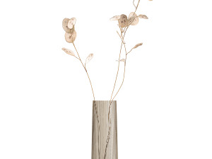 bouquet of dried flowers lunaria in a glass vase 129 3D 模型