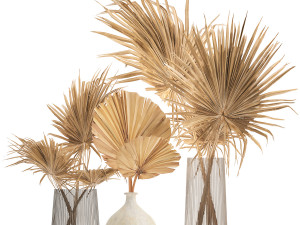 floral bouquet of dry palm leaves in a vase 133 3D 모델