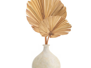 floral bouquet of dry palm leaves in a vase 133 Modello 3D
