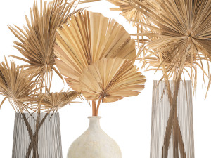 floral bouquet of dry palm leaves in a vase 133 Modello 3D