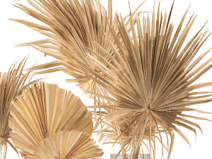 floral bouquet of dry palm leaves in a vase 133 Modello 3D
