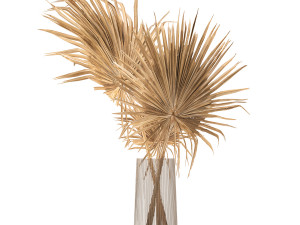 floral bouquet of dry palm leaves in a vase 133 Modello 3D
