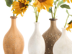 flower bouquet of sunflowers in a clay vase 132 Modelo 3D