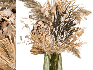 bouquet of dried flowers in a glass vase 134 3D 모델