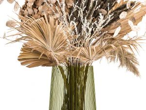 bouquet of dried flowers in a glass vase 134 3D Model
