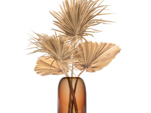 bouquet of dried flowers in a glass vase 135 3D Model