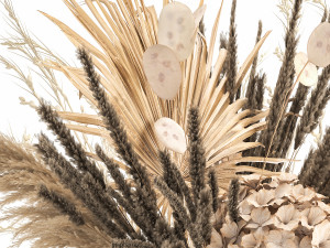bouquet of dried flowers in a glass vase 136 3D Модель