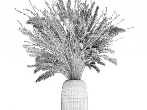 bouquet of dried flowers in a glass vase 137 3D मॉडल