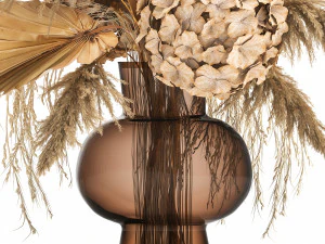 bouquet of dry flowers in a glass vase 138 3D Model