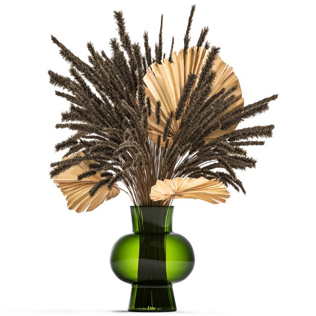 bouquet of dried flowers in a glass vase 139 3D मॉडल .c4d .max .obj .3ds .fbx .stl .blend 