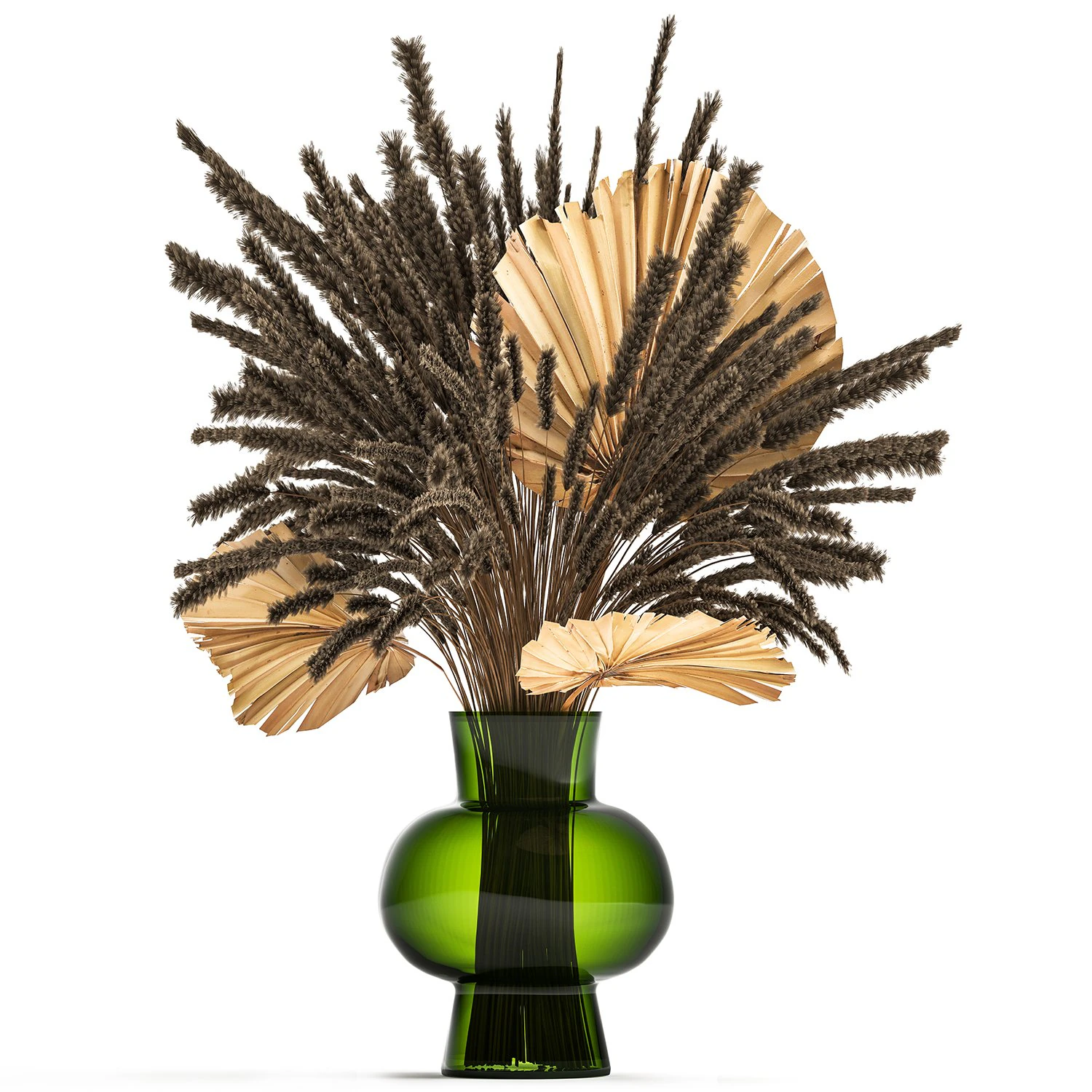 bouquet of dried flowers in a glass vase 139 3D Model .c4d .max .obj .3ds .fbx .stl .blend 