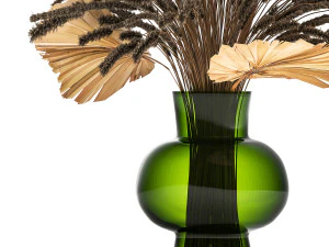bouquet of dried flowers in a glass vase 139 3D Model