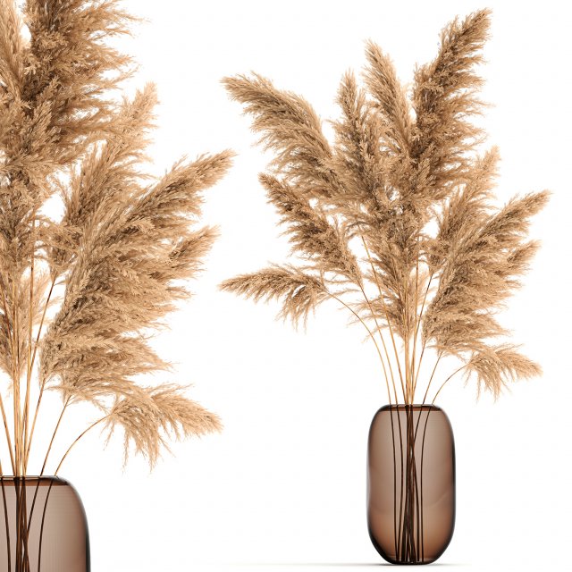 bouquet of dried reeds in a vase 140 Modelo 3D .c4d .max .obj .3ds .fbx .stl .blend 