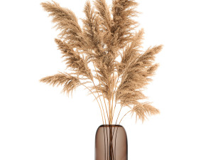 bouquet of dried reeds in a vase 140 Modelo 3D