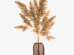 bouquet of dried reeds in a vase 140 Modelo 3D