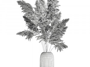 bouquet of dried reeds in a vase 140 Modelo 3D