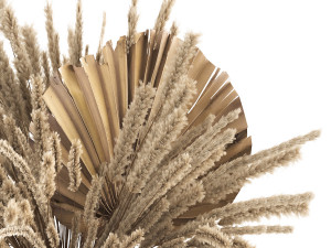 bouquet of dried flowers in a glass vase 141 3D Model