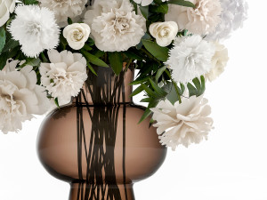 decorative bouquet of white flowers in a vase for decor 143 Model 3D