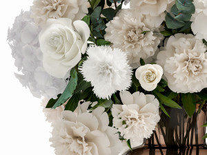 decorative bouquet of white flowers in a vase for decor 143 Model 3D