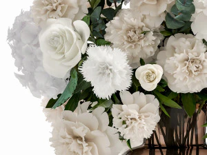 decorative bouquet of white flowers in a vase for decor 143 3D Model