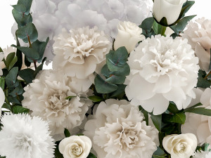 decorative bouquet of white flowers in a vase for decor 143 Model 3D