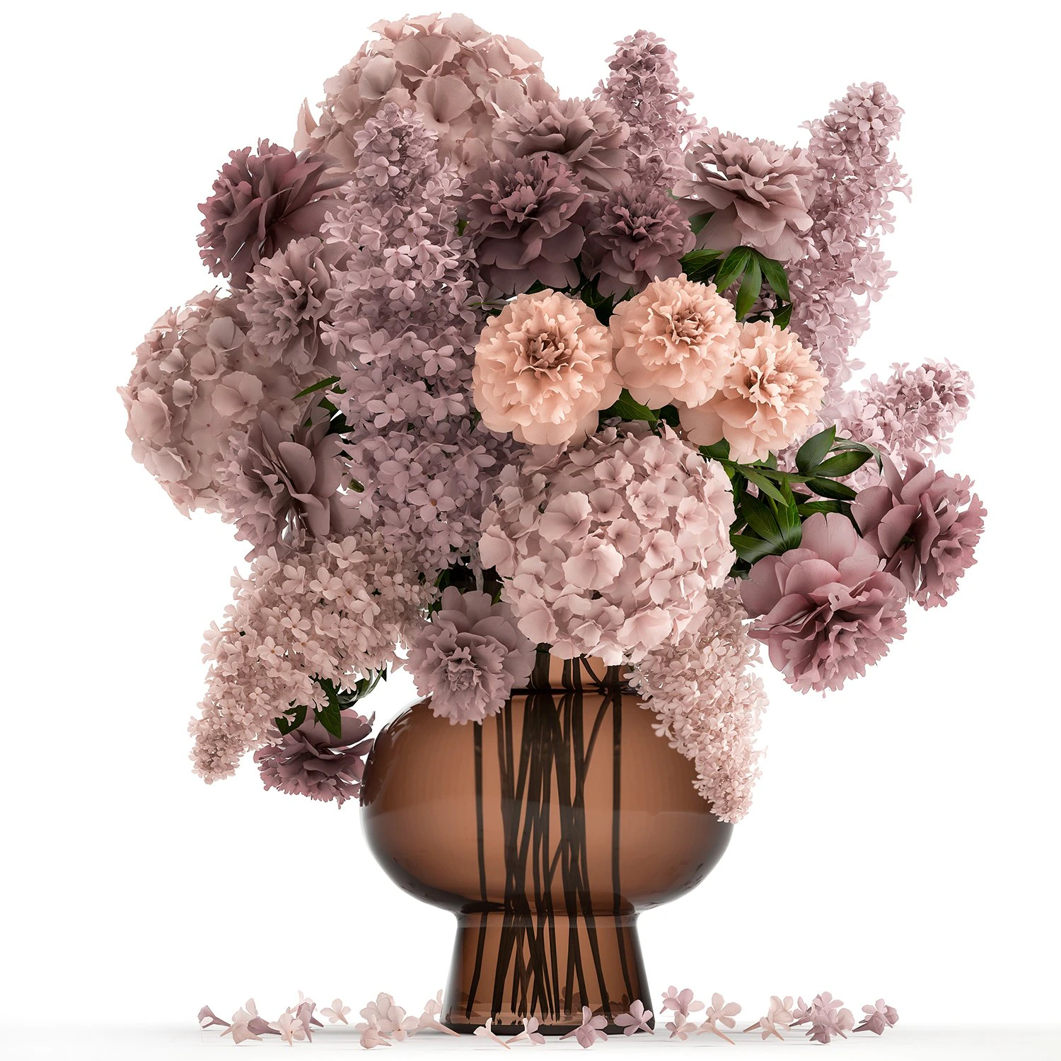decorative bouquet of flowers in a vase for decor 144 3D Model .c4d .max .obj .3ds .fbx .stl .blend 