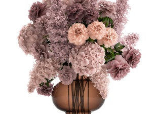 decorative bouquet of flowers in a vase for decor 144 3D 모델