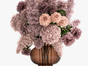 decorative bouquet of flowers in a vase for decor 144 3D Model