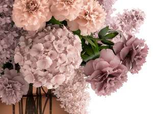 decorative bouquet of flowers in a vase for decor 144 3D Model