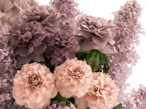 decorative bouquet of flowers in a vase for decor 144 3D Model