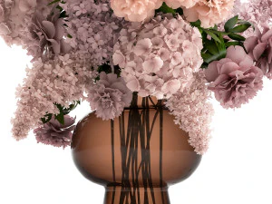 decorative bouquet of flowers in a vase for decor 144 3D Model
