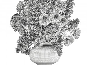 decorative bouquet of flowers in a vase for decor 144 Modelo 3D