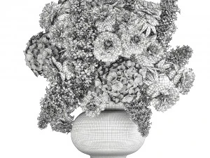 decorative bouquet of flowers in a vase for decor 144 3D Model