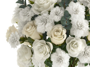 bouquet of white flowers in a vase for decor 147 3D मॉडल