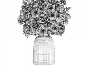 bouquet of white flowers in a vase for decor 147 3D मॉडल