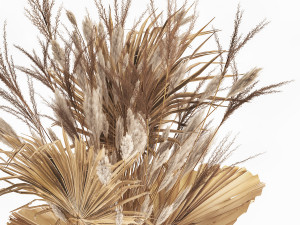 bouquet of dried flowers in a glass vase 150 Modelo 3D