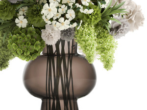 decorative bouquet of green flowers in a vase for decor 151 3D Model