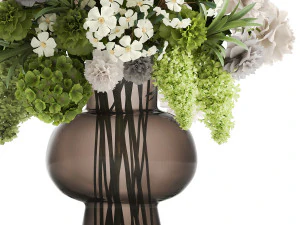 decorative bouquet of green flowers in a vase for decor 151 3D Model