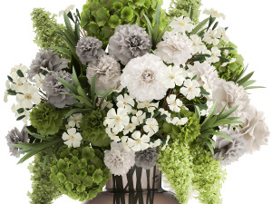 decorative bouquet of green flowers in a vase for decor 151 3D Model